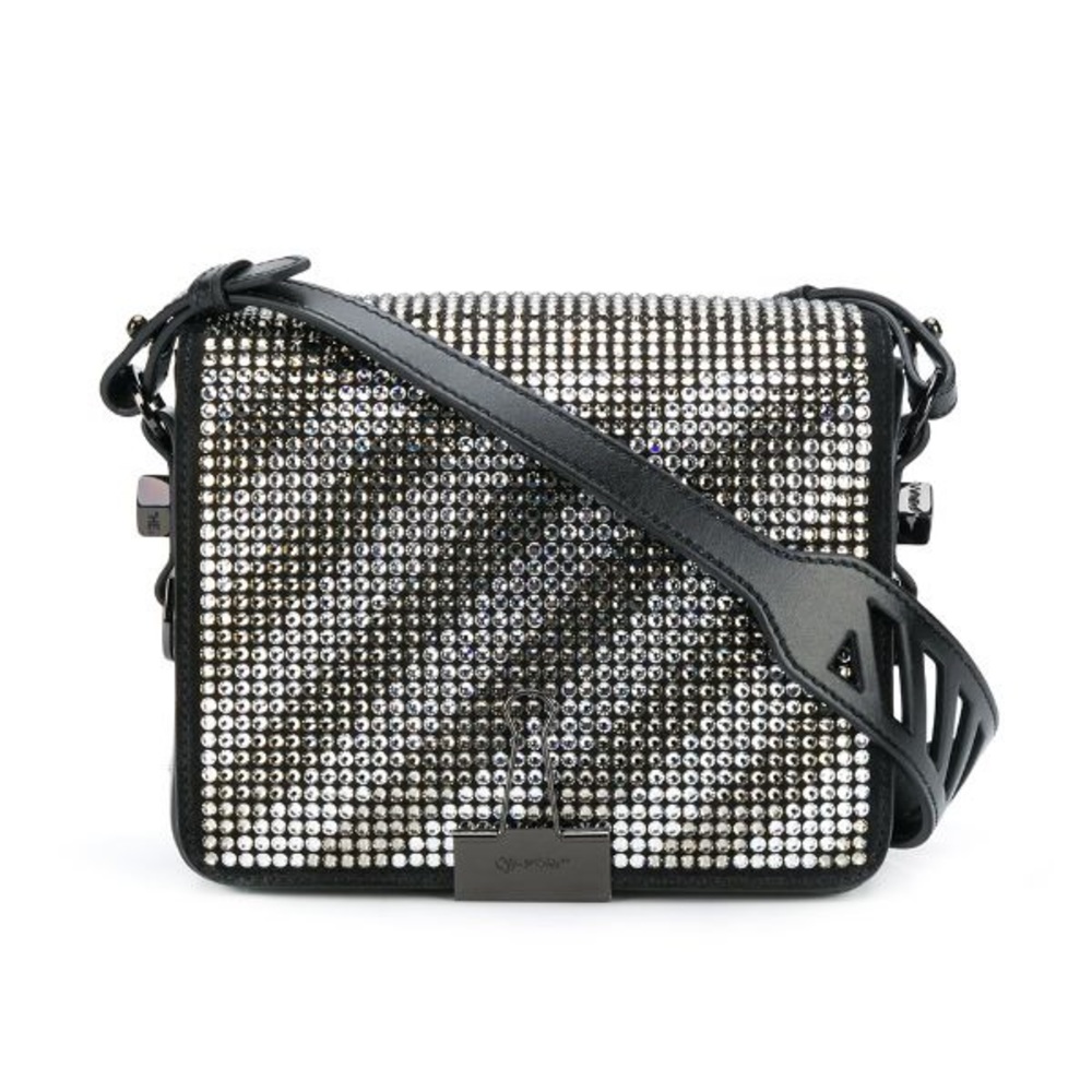 Off White swarvorkski Crystal Binder Clip Bag Rare